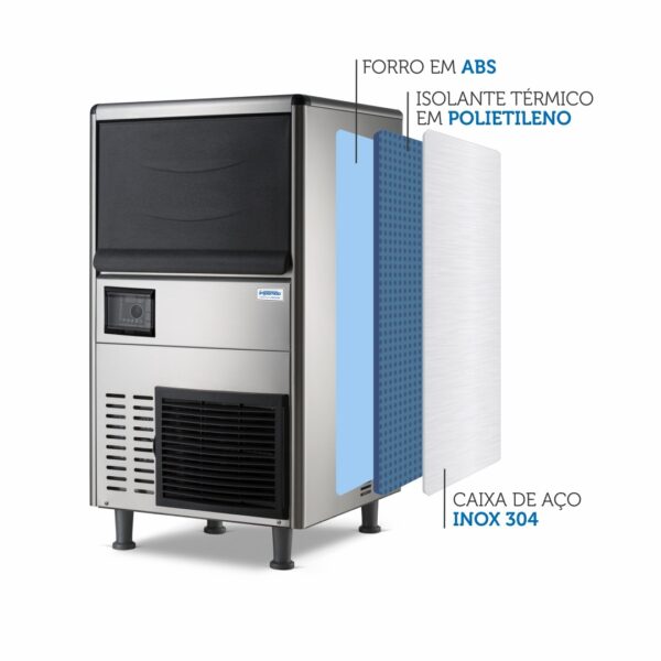 Camadas da Máquina de Gelo Granular GR90 90 Kg dia 20 litros 220v