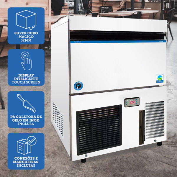 Máquina de gelo Cubo SC120 120 Kg dia