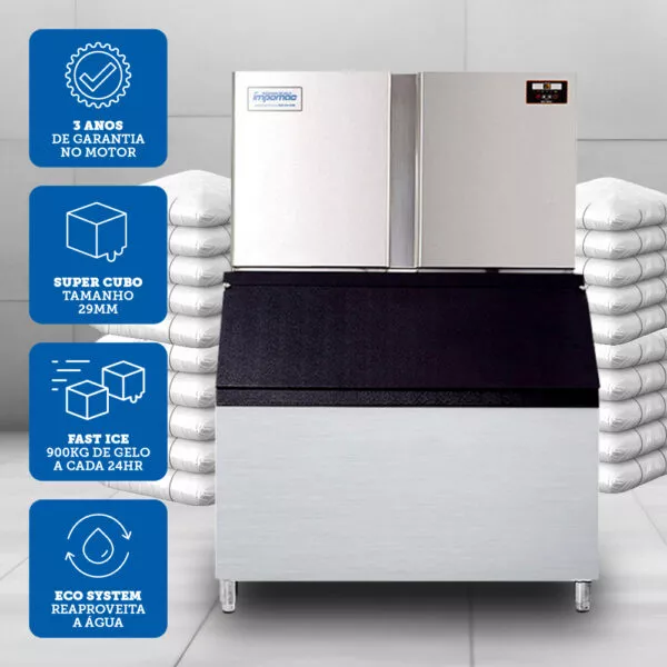 Dados técnicos da Máquina de Gelo Cubo TH2000 900 Kg