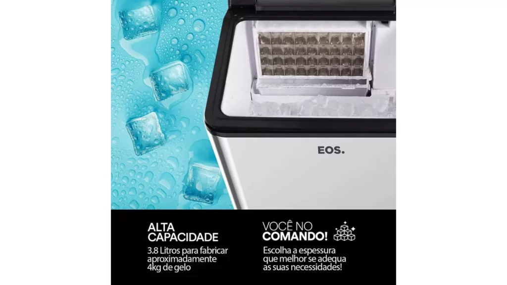 Desempenho e capacidade da Máquina De Gelo EOS Emg35
