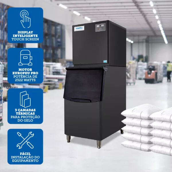 Máquina de Gelo Cubo TH1200 Preta
